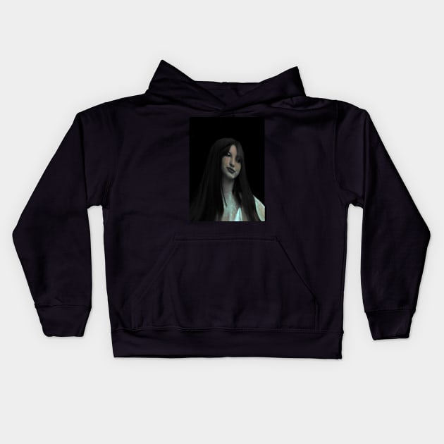 Beautiful girl, so beautiful. Picture is slightly sloppy and with pixelation. But what important - is here. Kids Hoodie by 234TeeUser234